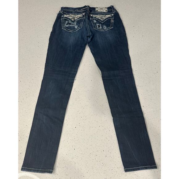 Miss Me Women's Skinny Jeans Size 28 Angel Wings Biker Moto Bling School - Picture 2 of 4